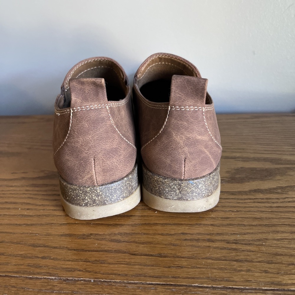 Vintage 7 Eight Shoes Brown Slip-on Loafers Lilly Luggage Cork Foot Bed Women 9 - Picture 6 of 11
